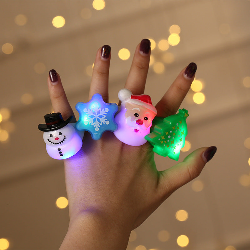 Christmas Ring Set, Santa, Snowman and Reindeer Rings, 6-Piece or 20-Piece Assorted Holiday Party Favor Pack, Stocking Stuffers and Gift Exchange Present for Ki