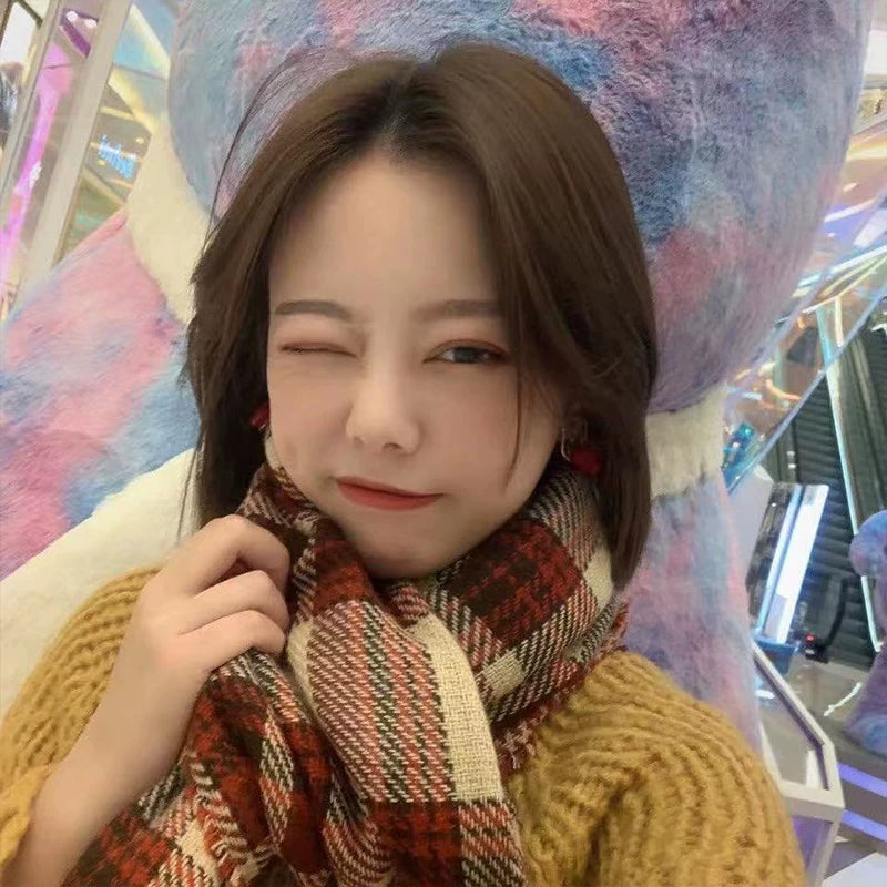 Women's Fall Winter Christmas Fleece-Lined Knit Scarf for Office and Travel Evening Gift Holiday Gift