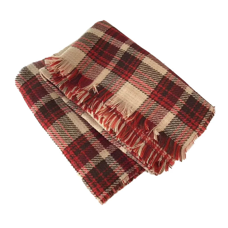Women's Fall Winter Christmas Fleece-Lined Knit Scarf for Office and Travel Evening Gift Holiday Gift