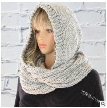 Women's Fall Winter Knit Hooded Shawls Scarves Scarf Fashion Wrap Pashmina Gift Office