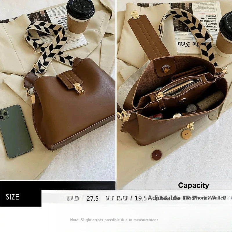 Women's Spring Summer Retro Bucket Bag Drawstring Shoulder Purse Work Travel Everyday Purse