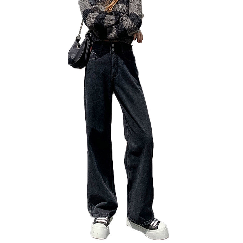 Women's Straight Workwear High-waist Oversized Slim-fit Wide-leg Jeans for Casual Outfits Everyday Office Slimming Weekend Date Night