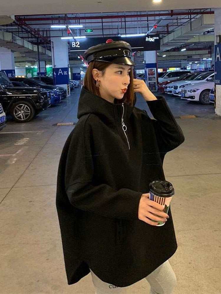 Women's Longline Plus Size Oversized Midi Zip Hoodie Sweatshirt for Casual Streetwear Fall Travel and Weekend Everyday Date Night