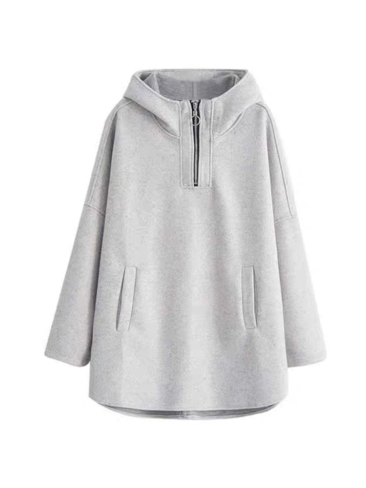 Women's Longline Plus Size Oversized Midi Zip Hoodie Sweatshirt for Casual Streetwear Fall Travel and Weekend Everyday Date Night