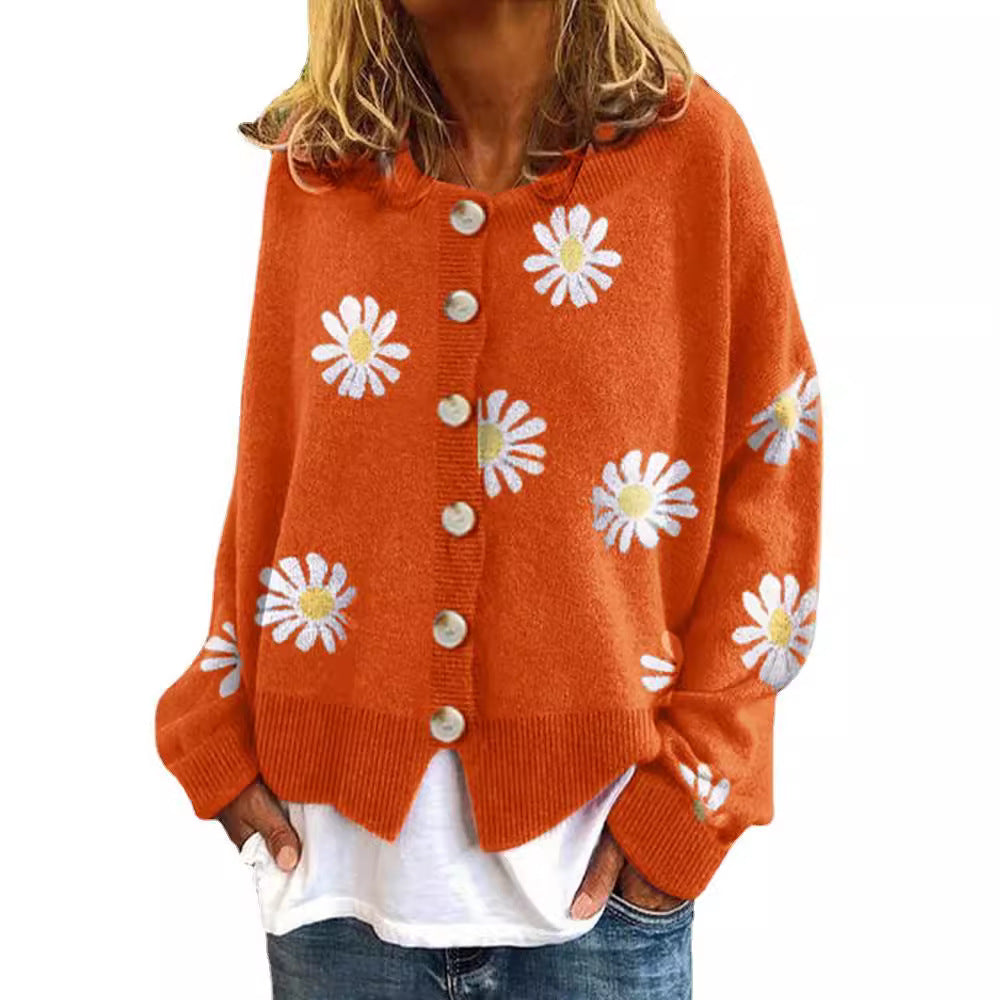 Women's Fall Winter Knit Cardigan Open-front Sweater Office Everyday Button Lightweight