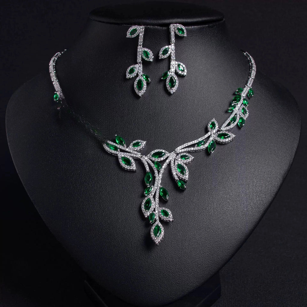 Cubic zirconia drop earrings by Yoshan