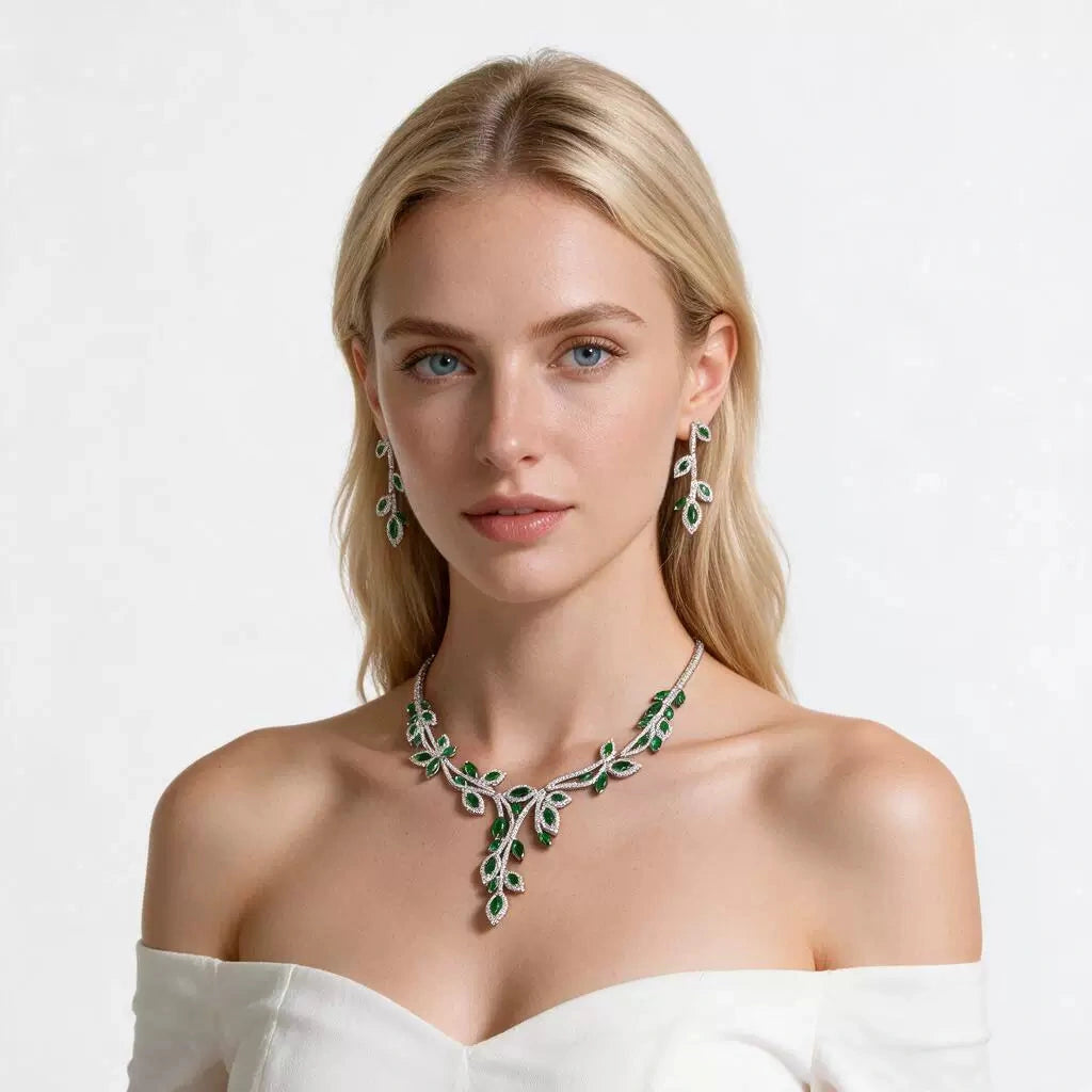 Cubic zirconia drop earrings by Yoshan, detail view 5