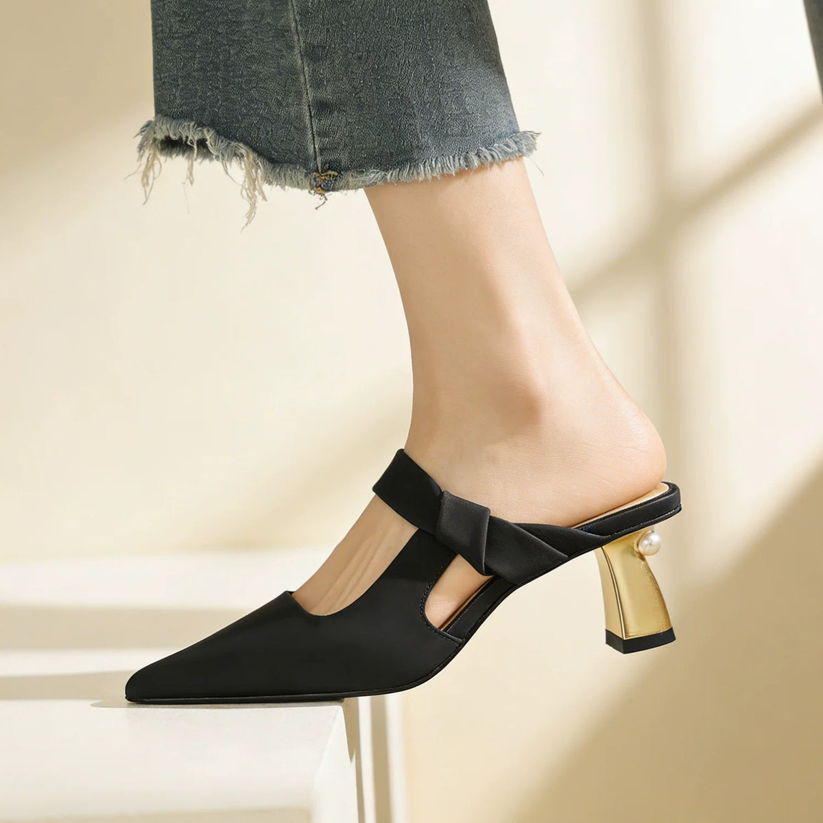 Black - mule sandals photo
