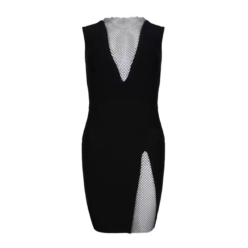 Women's Summer Bodycon Breathable Mesh Crystal Slimming Dress Party Evening Outfit Party Evening Casual Outfit