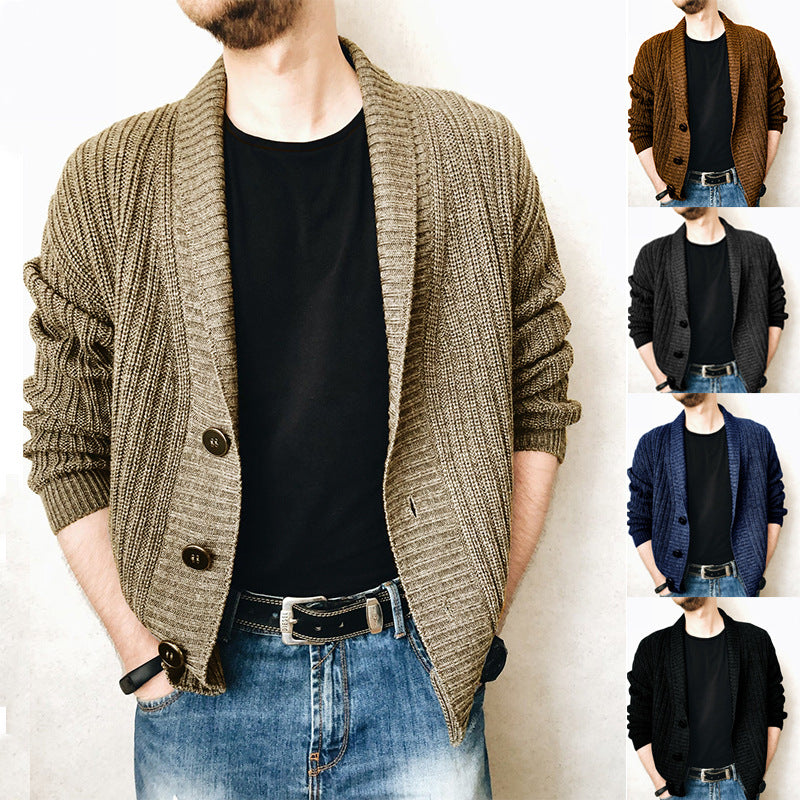 Men's Knit Fall Winter Long Sleeve Jacket Casual Coat Outerwear Travel Outdoor Everyday