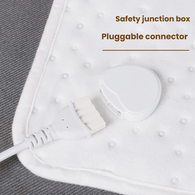 Electric Blanket Dual Control Pure White Ultrasonic with Temperature Controller for Winter Bedroom