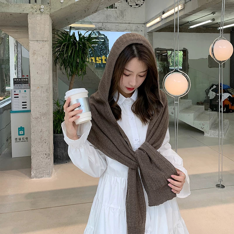 Women's Fall Winter Summer Fleece-Lined Knit Shawl for Office and Travel Evening Gift Holiday Gift