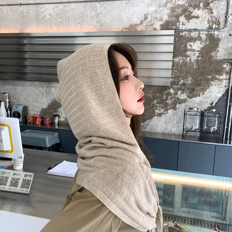 Women's Fall Winter Summer Fleece-Lined Knit Shawl for Office and Travel Evening Gift Holiday Gift