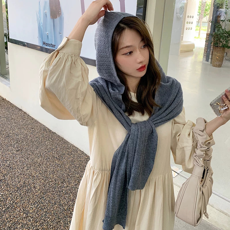 Women's Fall Winter Summer Fleece-Lined Knit Shawl for Office and Travel Evening Gift Holiday Gift