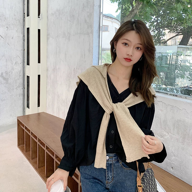 Women's Fall Winter Knit Shawl for Office and Travel Evening Gift Everyday Wear Seasonal Look Holiday Gift