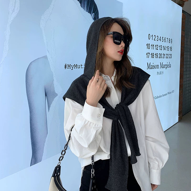 Women's Fall Winter Knit Shawl for Office and Travel Evening Gift Everyday Wear Seasonal Look Holiday Gift