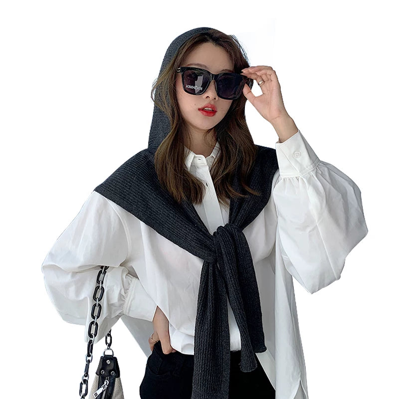 Women's Fall Winter Knit Shawl for Office and Travel Evening Gift Everyday Wear Seasonal Look Holiday Gift
