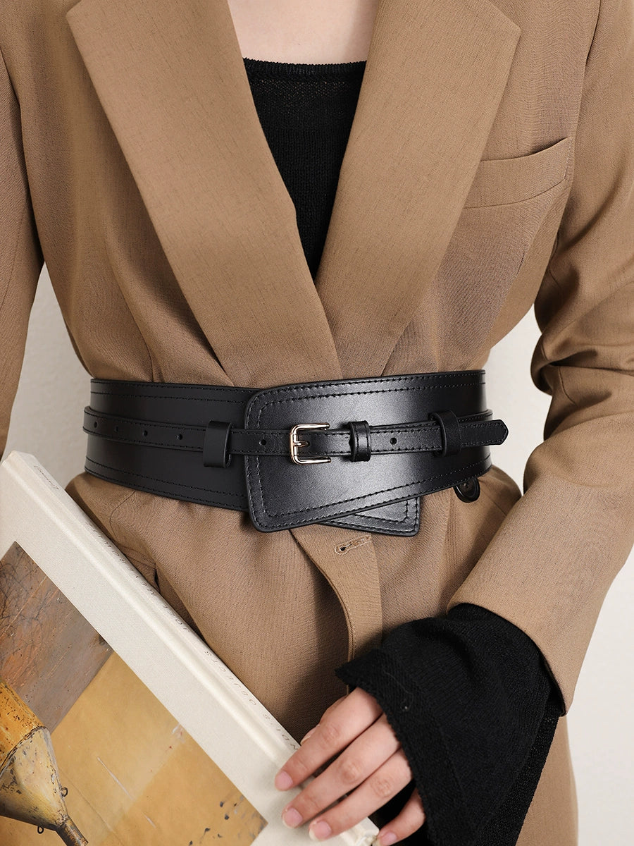 Women's Wide Detachable Convertible Leather Everyday Jeans Belt for Date Night Gift Party Designer Office Vacation