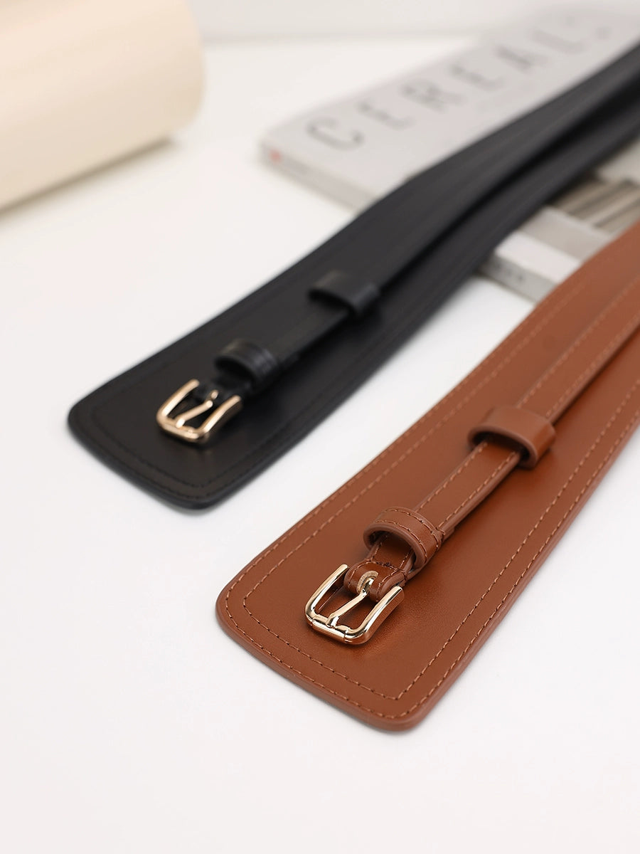 Women's Wide Detachable Convertible Leather Everyday Jeans Belt for Date Night Gift Party Designer Office Vacation