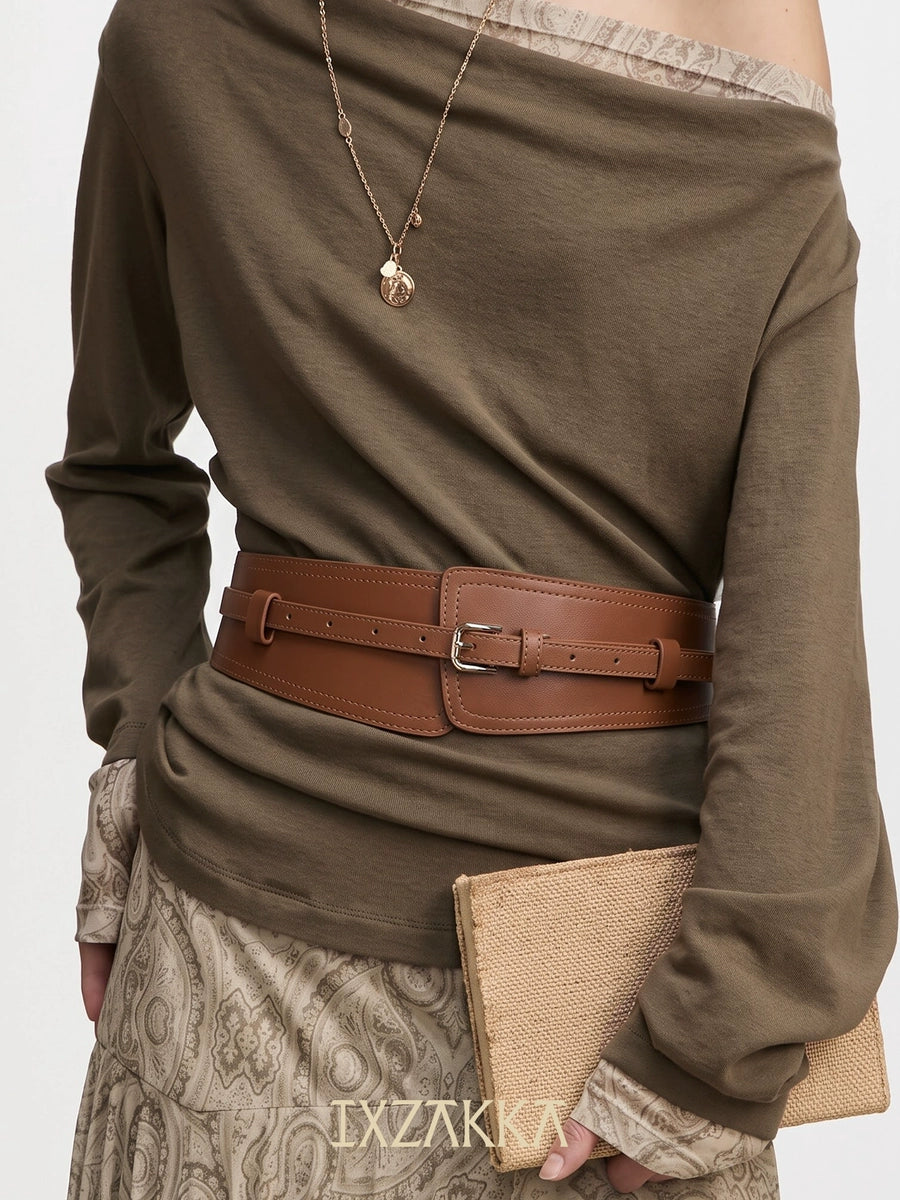 Women's Wide Detachable Convertible Leather Everyday Jeans Belt for Date Night Gift Party Designer Office Vacation