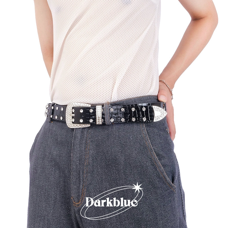 Women's Punk Pin Buckle Minimalist Crystal Retro Waist Belt Everyday Wear Designer Versatile
