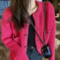 Women's Tweed-Style Knit Cardigan Open-Front Sweater for Office Outfits Fall Work and Weekend Spring Everyday