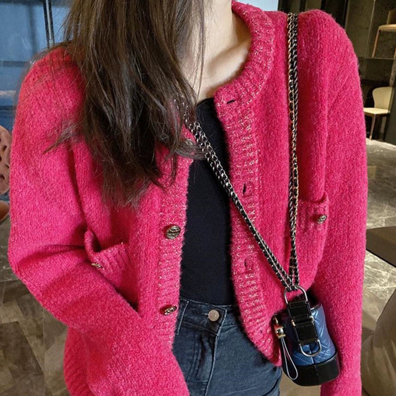 Women's Tweed-Style Knit Cardigan Open-Front Sweater for Office Outfits Fall Work and Weekend Spring Everyday