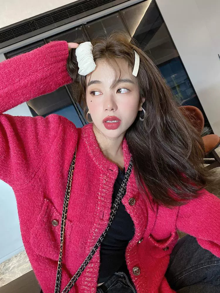 Women's Tweed-Style Knit Cardigan Open-Front Sweater for Office Outfits Fall Work and Weekend Spring Everyday