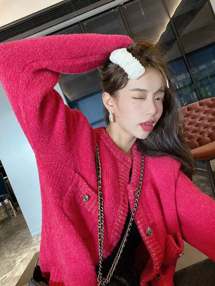Women's Tweed-Style Knit Cardigan Open-Front Sweater for Office Outfits Fall Work and Weekend Spring Everyday