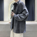 Men's Corduroy Oversized Long Sleeve Shirt for Office Outfits Business Casual Streetwear Weekend Everyday