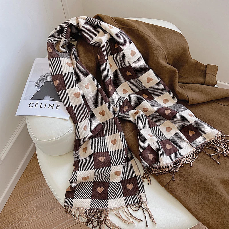 Khaki Striped Heart
