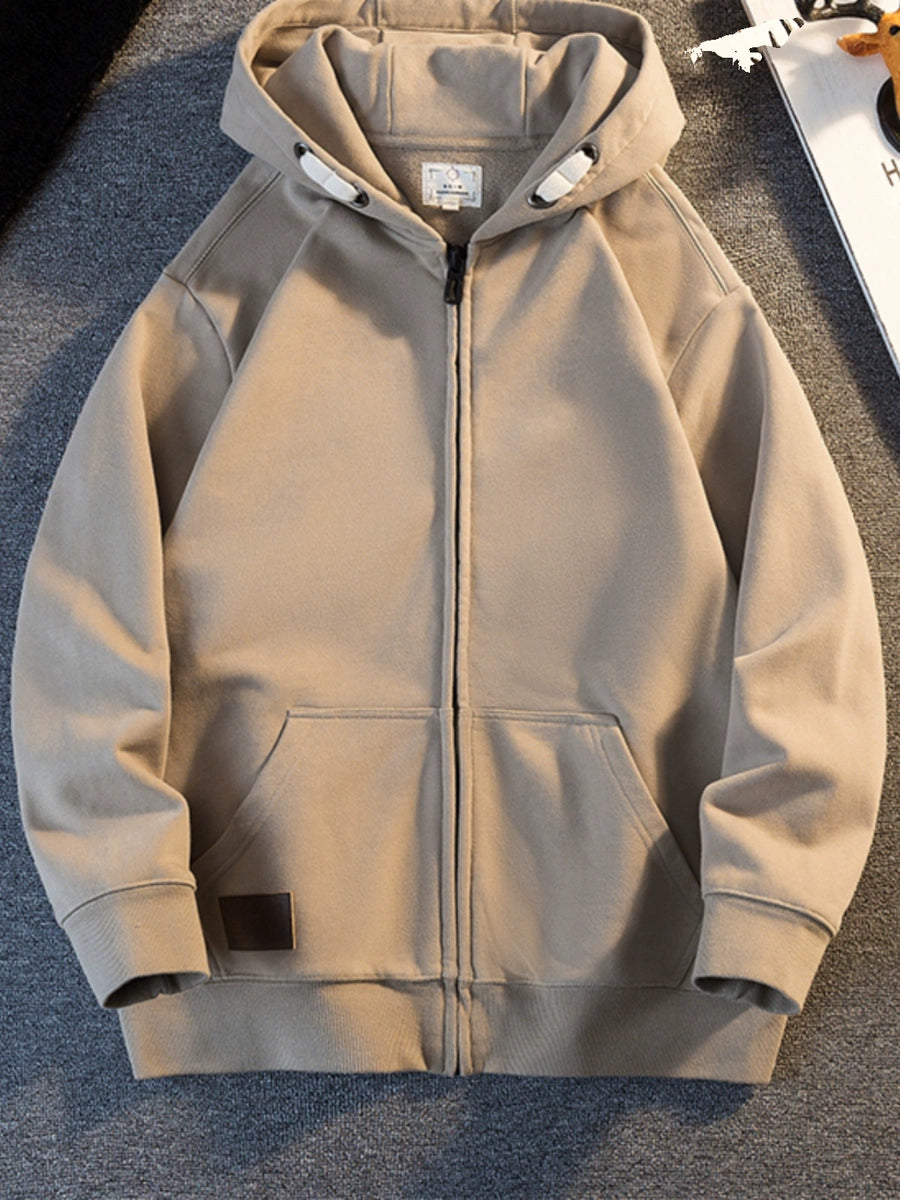 Men's Fall Winter Hooded Fleece-Lined Oversized Casual Cardigan for Office Outfits Everyday Work Date Night Holiday Party