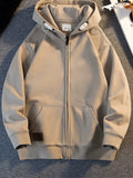 Men's Fall Winter Hooded Fleece-Lined Oversized Casual Cardigan for Office Outfits Everyday Work Date Night Holiday Party