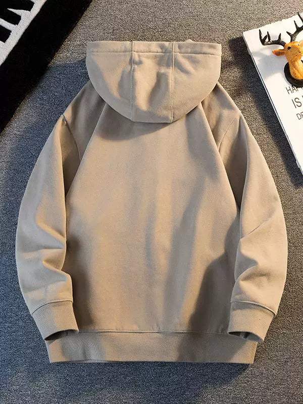 Men's Fall Winter Hooded Fleece-Lined Oversized Casual Cardigan for Office Outfits Everyday Work Date Night Holiday Party