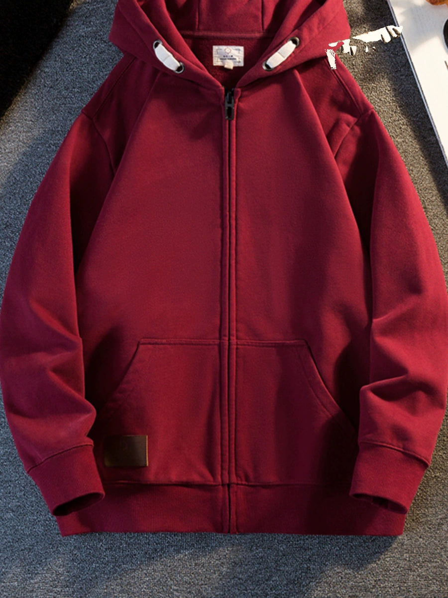Men's Fall Winter Hooded Fleece-Lined Oversized Casual Cardigan for Office Outfits Everyday Work Date Night Holiday Party