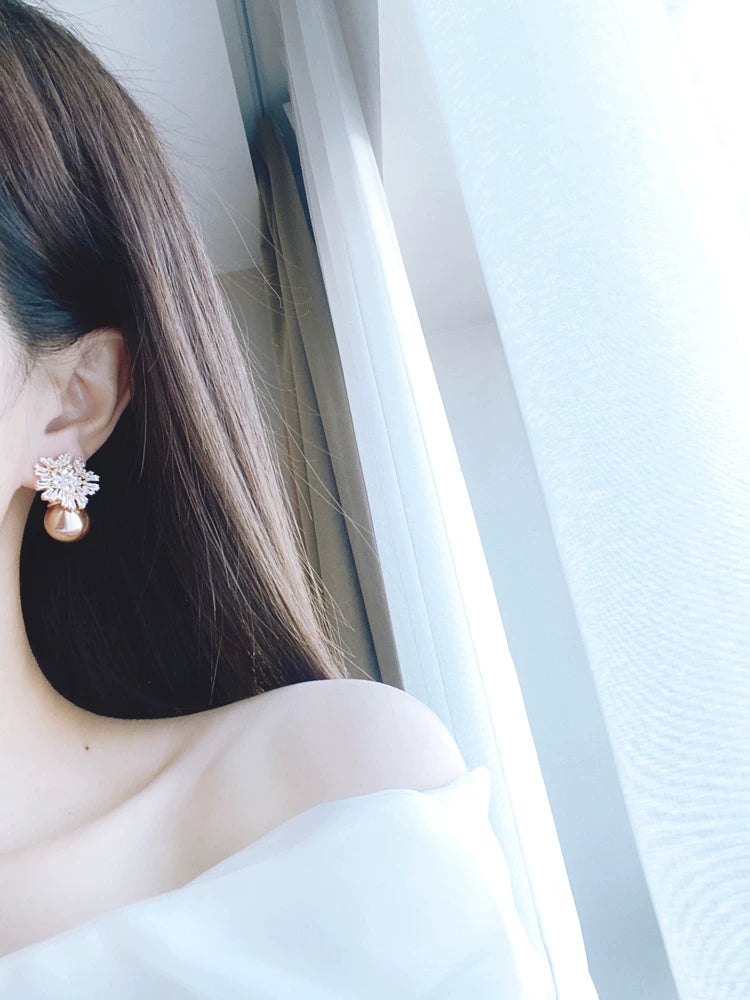 Cubic zirconia stud earrings by Yoshan, detail view 7