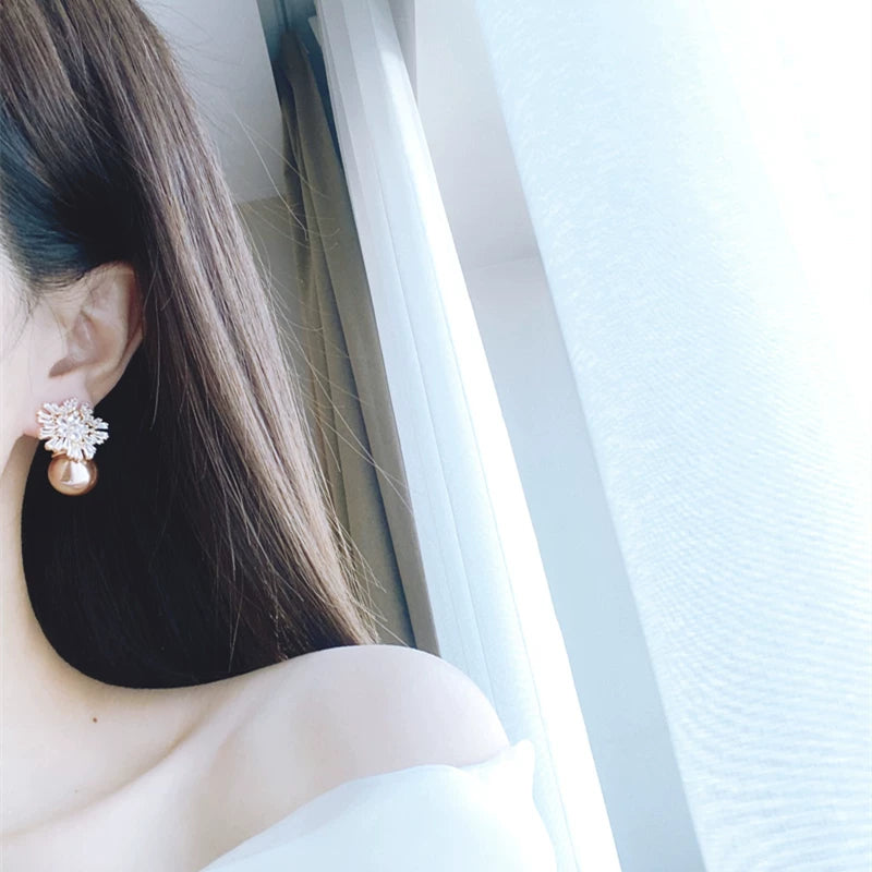 Cubic zirconia stud earrings by Yoshan, detail view 12