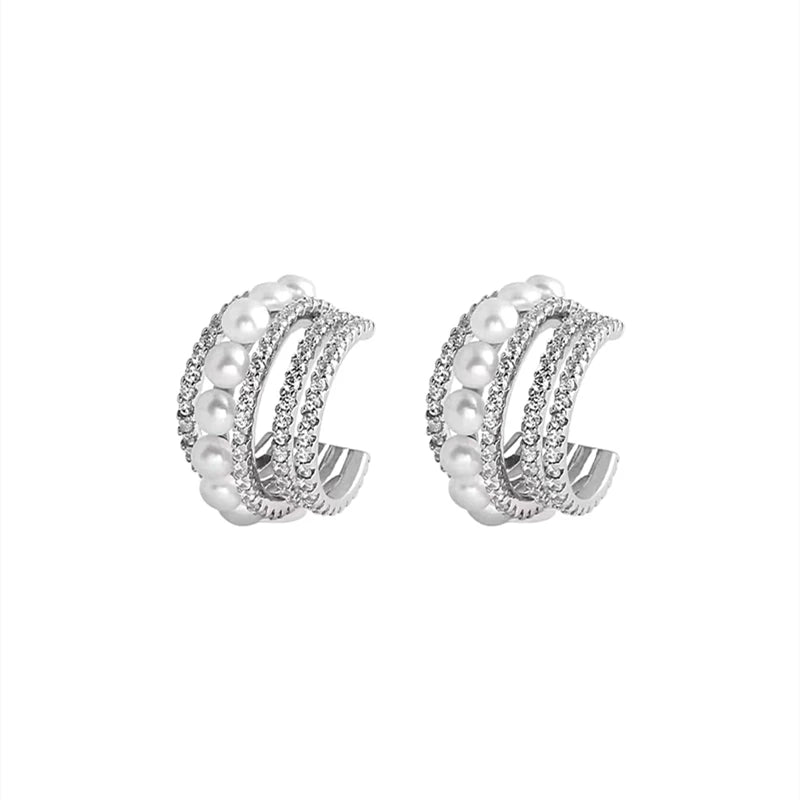Cubic zirconia crystal stud earrings by Yoshan, detail view 11