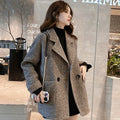Women's Fall Winter Thickened Fleece-Lined Oversized British-Style Korean-Style Coat for Cold Weather Travel Office Spring Holiday
