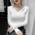 Women's V-Neck Fall Winter Relaxed Sweater Knit Pullover Top for Casual Outfits Spring Travel Office Everyday Date Night