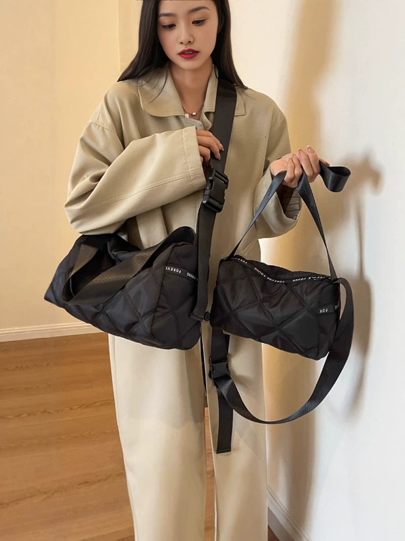 Women's Large-Capacity Oxford Boston Bag Hobo for Everyday Use Travel Work Wear Seasonal Look Office School