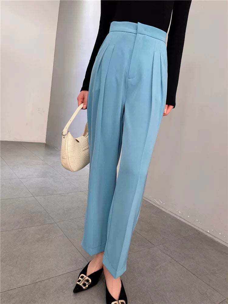 Women's Summer Straight High-waist Oversized Slim-fit Casual Business Wear Suit Set for Office Parties Work Slimming