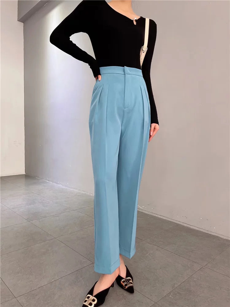 Women's Summer Straight High-waist Oversized Slim-fit Casual Business Wear Suit Set for Office Parties Work Slimming