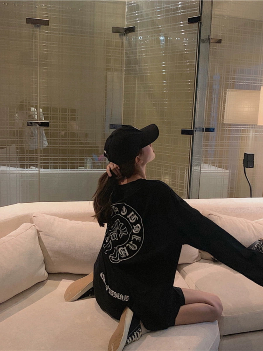 Women's Black Long Sleeve Casual Hoodie Sweatshirt for Layering in Spring Streetwear Fall Travel and Weekend Everyday