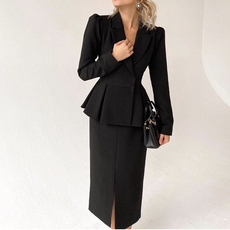 Women's Long Sleeve Business Suit Set Workwear Two-piece Set Office Outfit