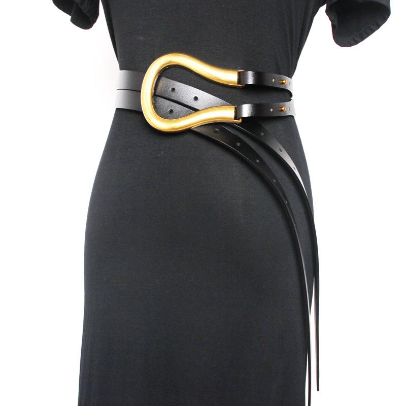 Women's Horseshoe Buckle Metal Wide Waist Belt for Date Night Gift Party Everyday Wear Office Vacation