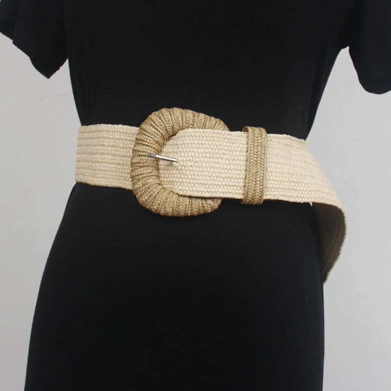 Women's Stretch Woven Waist-defining Canvas Slim-waist Wide Waist Belt Dress Waist-cinching for Date Night Gift Party Versatile Office Everyday