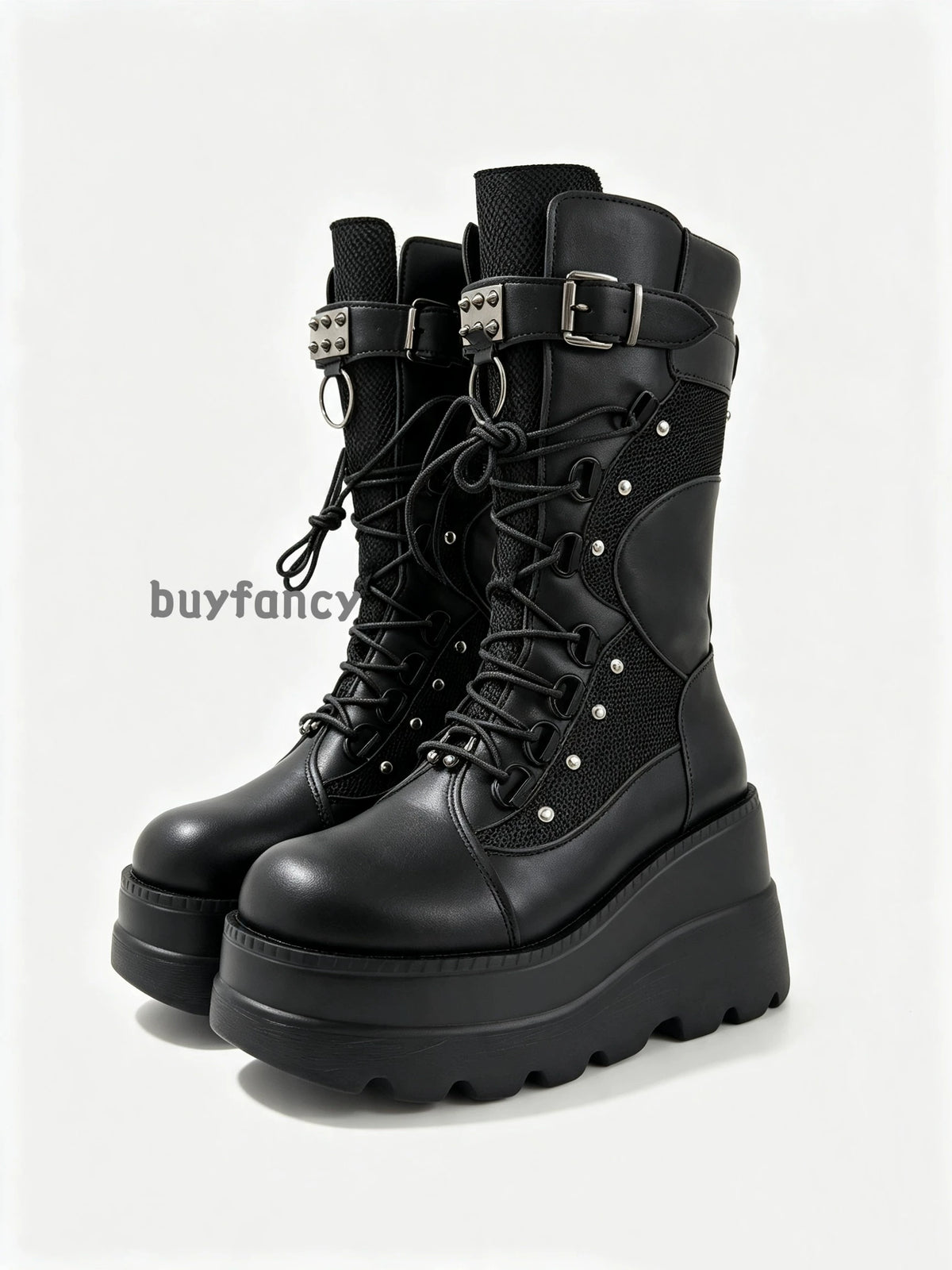 Women's Black Chunky Sole Dark Tall Riding Boots for Fall Outfits Streetwear Winter Office and Weekend Everyday Wear