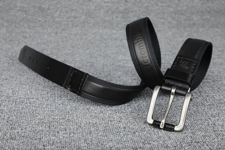 Women's Handcrafted Canvas Hand-stitched Leather Casual Waist Belt for Date Night Gift Party Designer Office Everyday