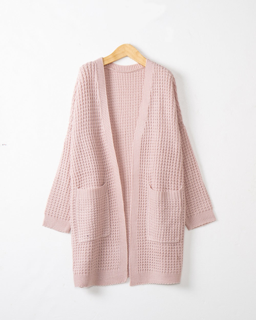 Women's Fall Winter Long Sleeve Cutout Knit Cardigan Open-front Sweater Office Everyday
